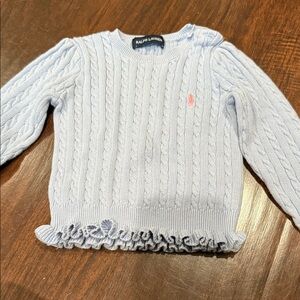 Kids light blue Ralph Lauren Soft Blue Cable Knit Sweater